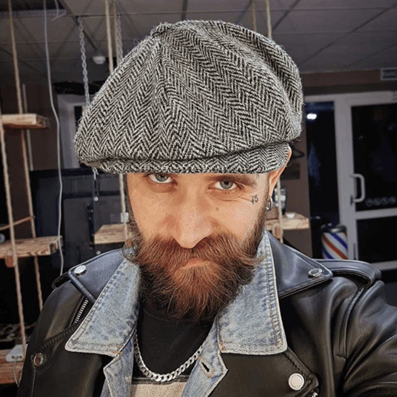 Rutig Newsboy Keps – Klassisk Unisex Mössa 56–58 cm