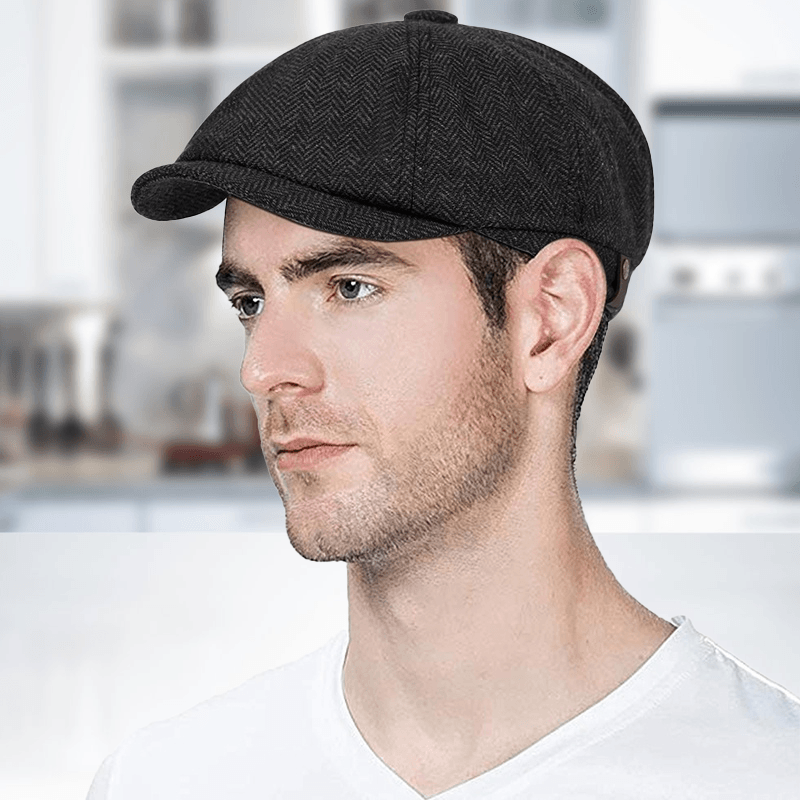 Rutig Newsboy Keps – Klassisk Unisex Mössa 56–58 cm