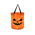Halloween Pumpakorg i PVC | Hopfällbar Trick-or-Treat Korg med LED-Belysning | Godiskorg för Halloweenaktiviteter | Olsson