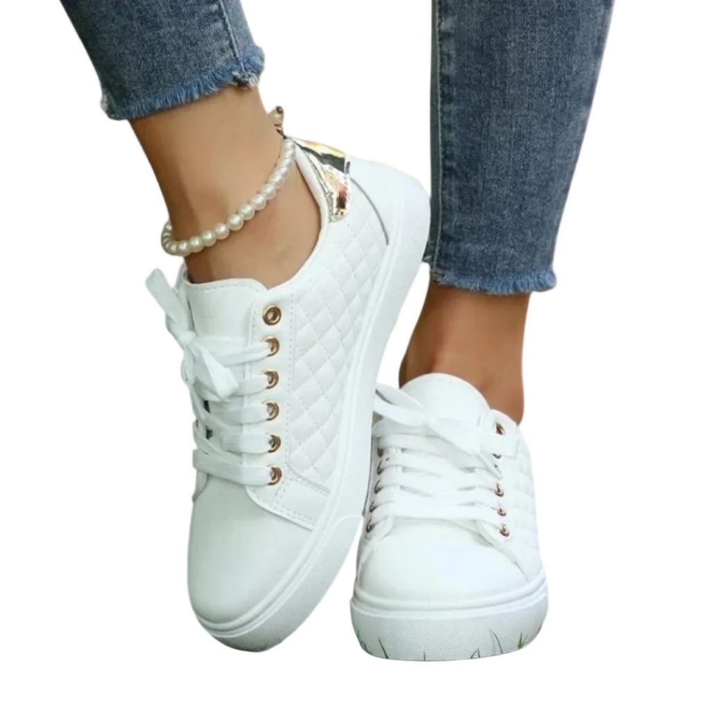 Sneakers för Dam med Rund Tå | Låg Modell med Snörning och Gummikonstruktion | Vardagsskor | Olsson