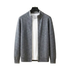 Herr Zip-Pullover i Ull | Slim Fit & Långa Ärmar | Lätt Stickad Tröja för Vardag & Säsongsbetonad Lager-På-Lager | Olsson