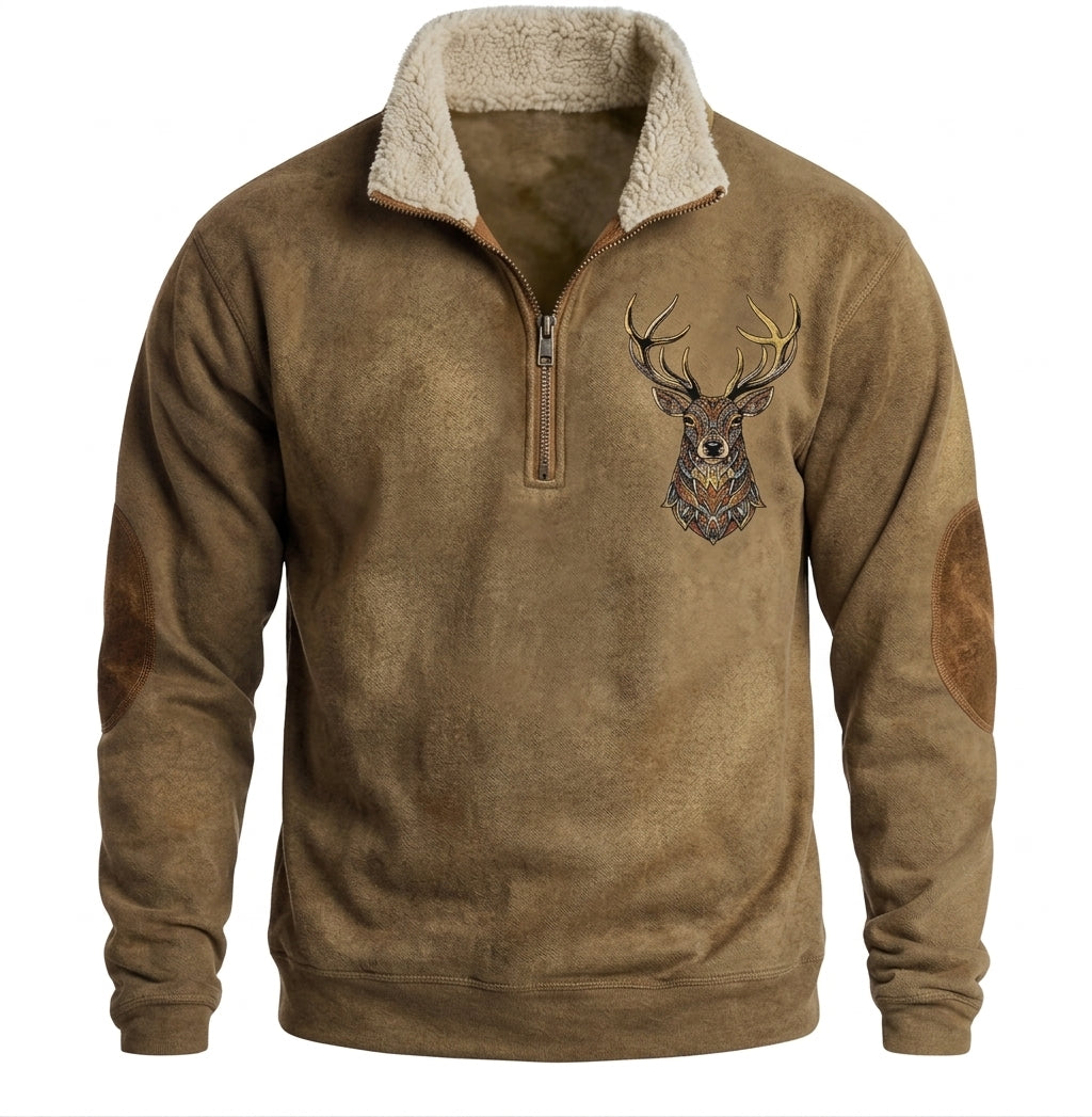 Herrpullover med Halvdragkedja | Fodrad Krage & Långa Ärmar | Regular Passform för Vardag, Arbete & Lagerlooks | Olsson