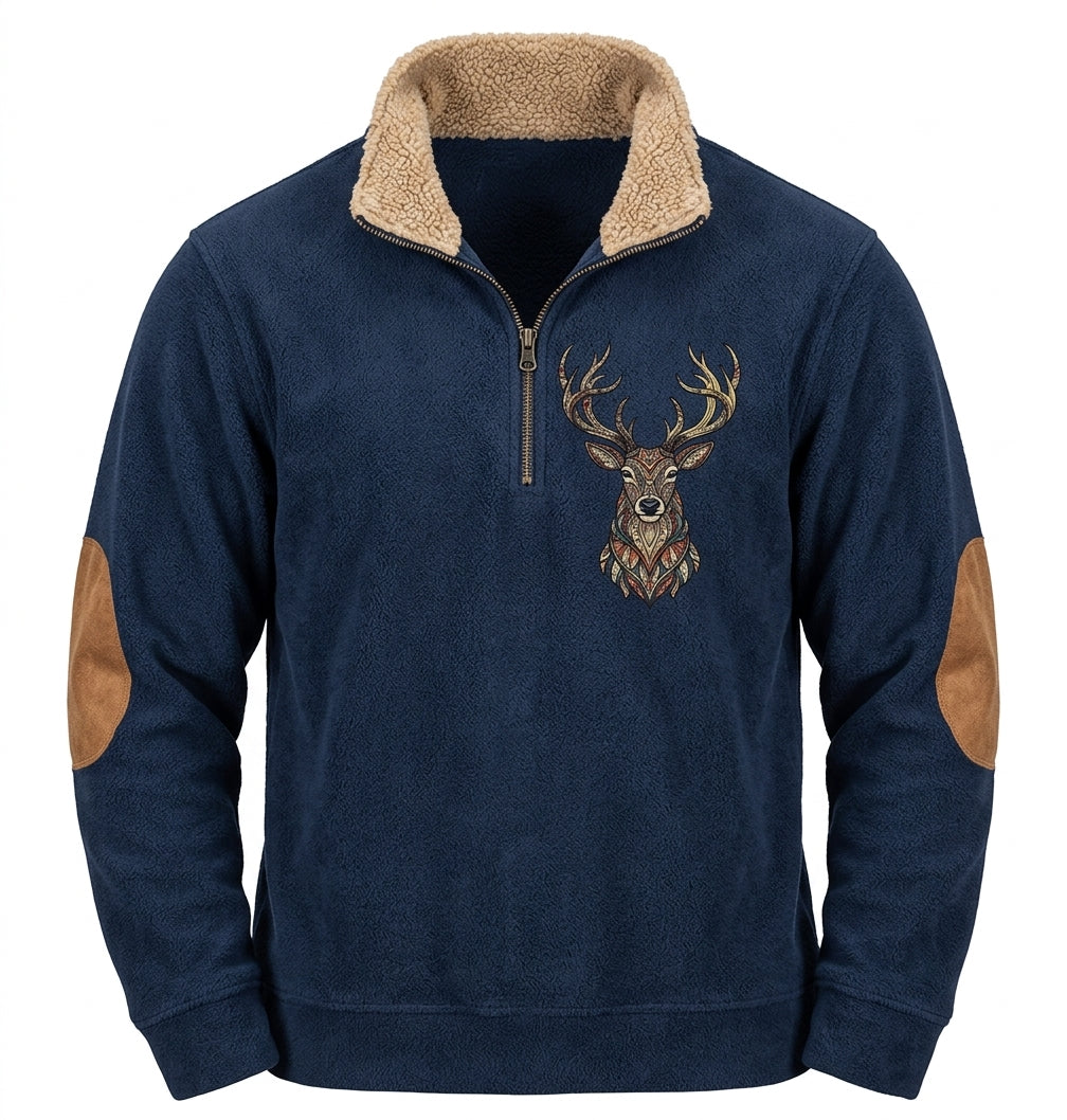 Herrpullover med Halvdragkedja | Fodrad Krage & Långa Ärmar | Regular Passform för Vardag, Arbete & Lagerlooks | Olsson