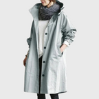 Oversized Trenchkappa för Dam i Bomull och Polyester | Långärmad Kappa med Sidfickor | Lager-på-Lager Ytterplagg | Olsson