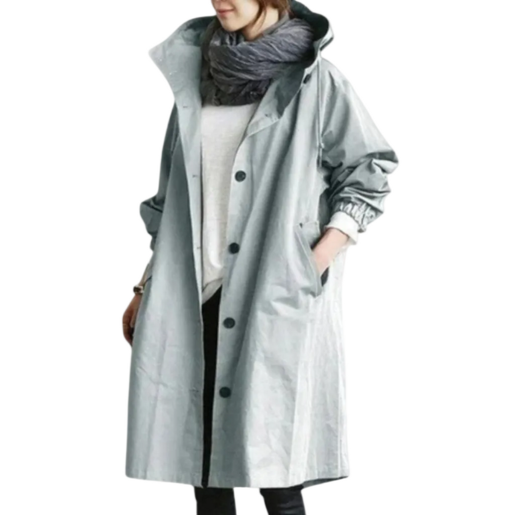 Oversized Trenchkappa för Dam i Bomull och Polyester | Långärmad Kappa med Sidfickor | Lager-på-Lager Ytterplagg | Olsson